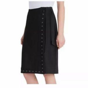 Lysse, Jory faux wrap black grommet skirt